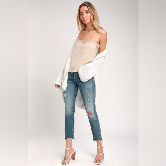 Lulus Maddox Ivory Satin Lace Cami - Picture 4 of 9